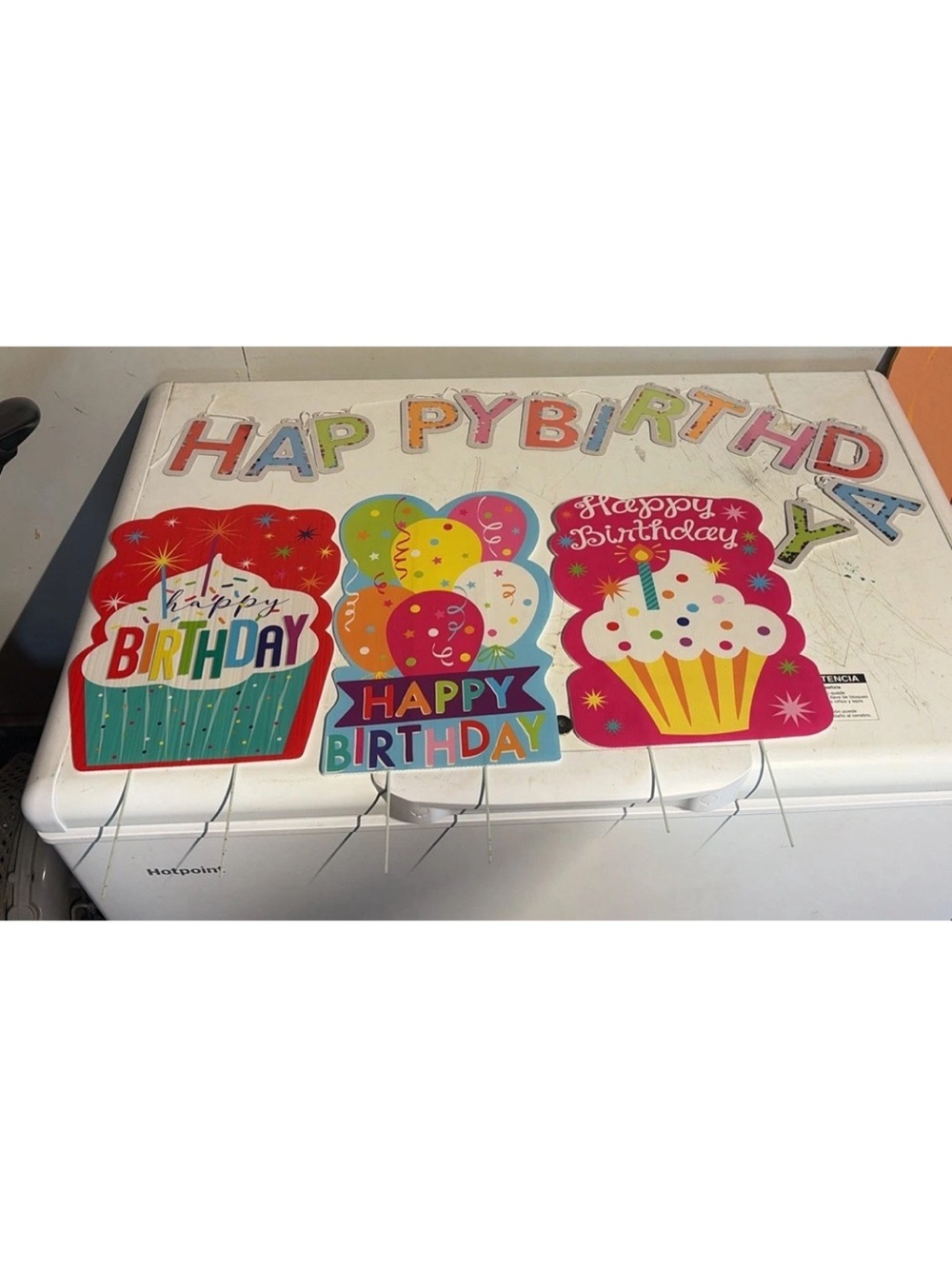 Happy Birthday decorations - signs and banner